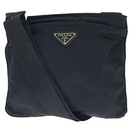 Bolsa de ombro em nylon Tessuto com logotipo triangle Prada Preto
