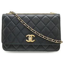 Chanel Trendy CC Lambskin Chain Wallet Black