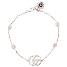 Pulsera GG Marmont de plata de ley y nácar Gucci Rosa