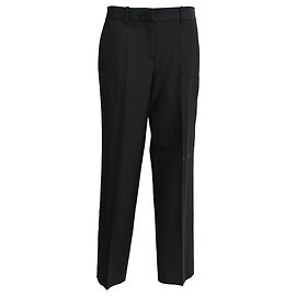Loewe gerade Hose aus schwarzer Wolle Schwarz