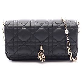Borsa a tracolla per telefono My Dior Talk in pelle Dior Nero