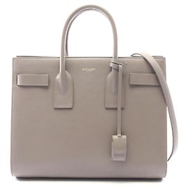 Yves Saint Laurent Leather Classic Sac de Jour 2WAY Handbag Grey