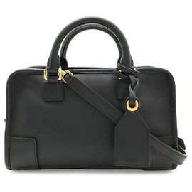 Sac à main Loewe Leather Amazona 23 Anagram Noir