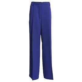 Dries Van Noten gerade Hose aus blauem Polyester Blau