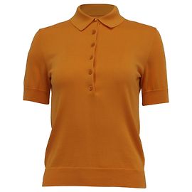 Polo à manches courtes Carolina Herrera en soie orange Orange