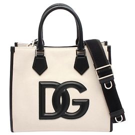 Dolce & Gabbana Canvas Leather 2WAY Tote Bag Black