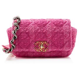 Sac ceinture Chanel Tweed 19 Rose
