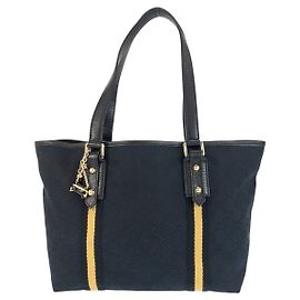 Gucci GG Canvas Tote Shoulder Bag Black Black