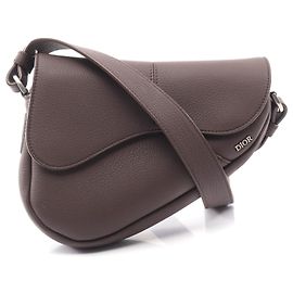 Borsa a tracolla Saddle in pelle Dior Marrone