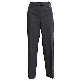 Brunello Cucinelli gerade Hose aus grauer Wolle Grau