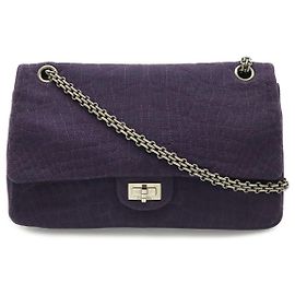 Bolsa de ombro Chanel de algodão roxo Roxo
