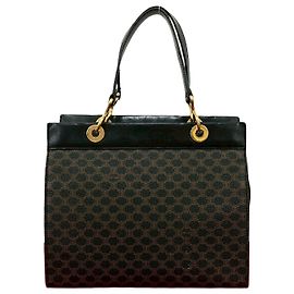 Céline Sac à main en cuir CELINE Marron Noir
