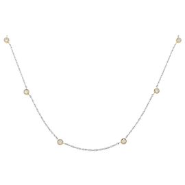 Autre Marque Collar bicolor de diamantes Au750 Dorado