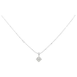 Autre Marque Colar de ouro branco 10K e diamantes Prata