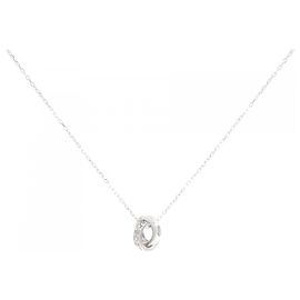 Autre Marque Platin-Diamant-Halskette Silber