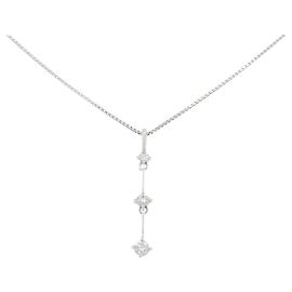 Autre Marque Platin-Diamant-Halskette Silber