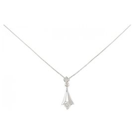 Autre Marque Platin-Diamant-Halskette Silber