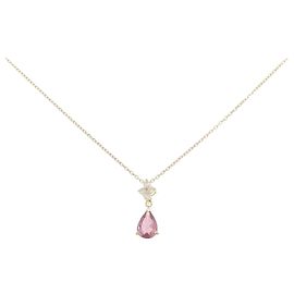 Autre Marque Colar de Topázio e Diamantes Au750 Dourado