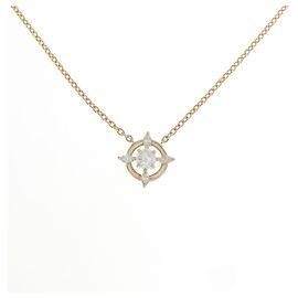 Autre Marque Colar de Au750 e Diamantes Dourado
