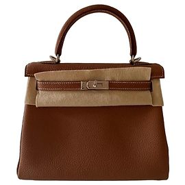 Hermès Kelly 25 Couro Togo - Caramelo Marrom