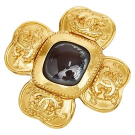 Broche Vintage Chanel Coco Mark Doré
