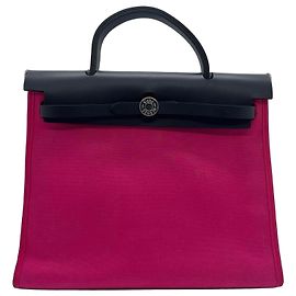 Hermès Herbag 31 Canvas Handbag Pink