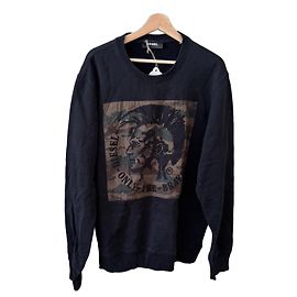 Diesel "Only The Brave" Grafik-Sweatshirt Schwarz Khaki