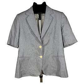 Giacca Burberry a maniche corte - Blu e Bianco Blu