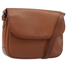 Bolsa de Ombro Burberry em Couro Marrom Ouro Auth 187376 Marrom Dourado