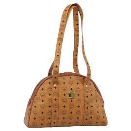 Sac cabas MCM Vicetos Logogram PVC Leather Brown Gold Auth SW2381A Marron Doré