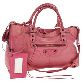 BALENCIAGA The First Handtasche Leder 2way Pink 115748 Auth 185340M Pink