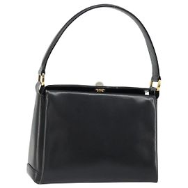 Borsa a Spalla GUCCI in Pelle Nera con Dettagli Oro Auth 185968 Nero D'oro