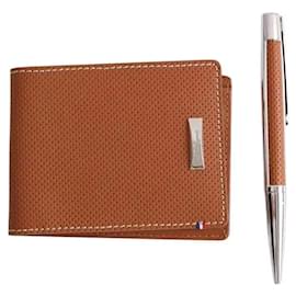 Autre Marque Set portafoglio e penna camel Cammello