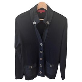 Burberry London Cardigan aus Wolle in Schwarz Schwarz