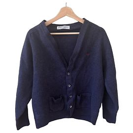 Burberry Cardigan aus reiner Schurwolle Dunkelblau