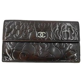 Chanel Camellia Flap Organizer Camellia Lambskin medium Marrom