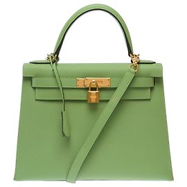 Hermès Borsa HERMES Kelly 28 in Pelle Verde - 103667 Verde