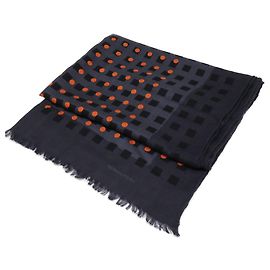 Hermès Hermes Polka Dot Kaschmir- und Seidenschal Braun Orange