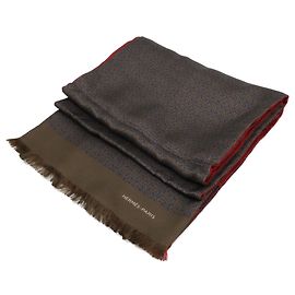 Hermès Hermes Silk and Wool Stole Brown Red Khaki