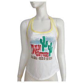 Dsquared2 Canotta in cotone bianca con stampa cactus Bianco Rosso Blu Verde