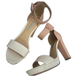 Sandales à talons Calvin Klein roses et blanches Rose Blanc