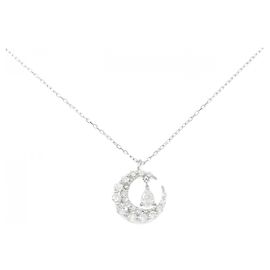 Autre Marque Platin-Diamant-Halskette Silber