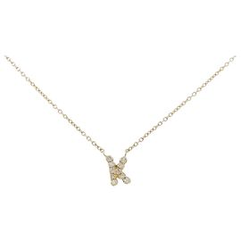 Autre Marque Au750 Diamant Initial K Halskette Golden