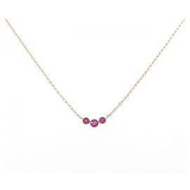 Autre Marque Au750 Ruby Necklace Golden