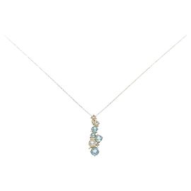 Autre Marque Collana con Diamante e Topazio Au750 D'oro