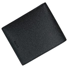 Bally fold Wallet, Billfold, Black Grain Leather Black