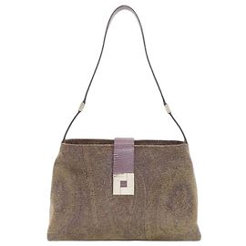 Etro Paisley Pattern Tote Bag, Cotton/Polyester, Women's Brown