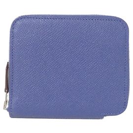 Hermès Hermes BRIDES DE GALA FANTOME POIS Silk In Compact Wallet Blue