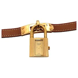 Hermès Hermes Kelly Watch, Ladies' Gold and Brown Quartz Watch with Padlock Brown
