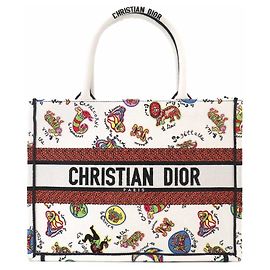 Christian Dior Niki de Saint Phalle Book Tote Medium Handbag, Multicolor Canvas Multiple colors